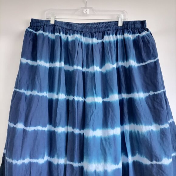 Cato Womens Blue Elastic Waist Witchy Tie Dye Pull On Flare Skirt Size 22/24W - Picture 2 of 7